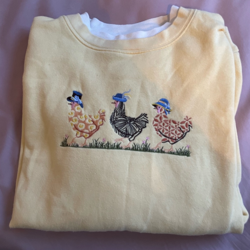 Vintage crewneck with hens
